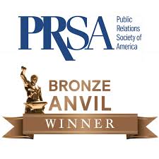 a logo of the Bronze Anvil award from PRSA